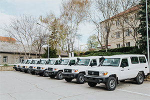 O partidă de 21 de Toyota Land Cruiser 70 noi, oferite Ministerului Afacerilor Interne din Moldova de ONU