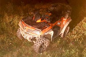 Accident cu două ATV-uri, care circulau în coloană, noaptea, pe traseul Leuşeni-Chişinău
