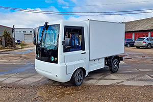 Acesta e primul camion electric creat în Rusia de la instituirea sancţiunilor şi se bazează pe un UAZ