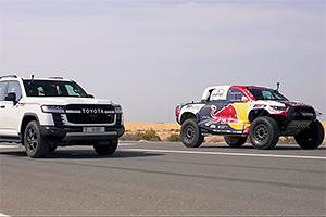(VIDEO) Toyota GR Land Cruiser, cu 415 CP la activ, se duelează cu bolidul şi echipajul învingător la Dakar