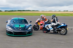 (VIDEO) Electrica Rimac Nevera se întrece cu două motociclete ultra rapide, un Suzuki Hayabusa supraalimentat şi un KTM din motorsport