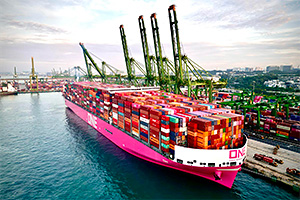 Un nou record maritim la numărul de containere transportate a fost marcat de noua navă MV ONE Intelligence, cu motor diesel în doi timpi