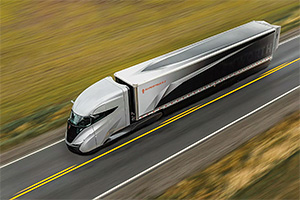 (VIDEO) Kenworth a creat SuperTruck 2, un camion hibrid aerodinamic, care are o eficienţă cu 136% mai mare decât camioanele obişnuite şi ia forma unui tren de mare viteză