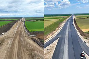 (VIDEO) Cât de mult au avansat lucrările la autostrada A7 din România într-o singură lună, în imagini comparative