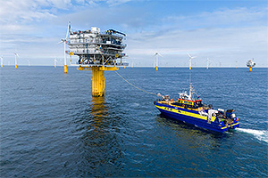 Belgienii au inaugurat prima staţie din lume situată în largul mării pentru încărcarea navelor electrice, energia venind direct de la turbinele eoliene din preajmă