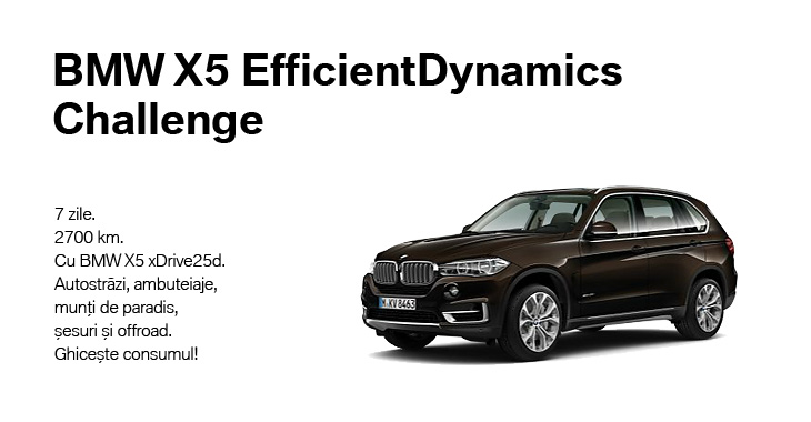 O nouă expediţie grandioasă PiataAuto.md şi BMW Moldova: BMW X5 EfficientDynamics Challenge! Ghiceşte consumul în fiecare zi!