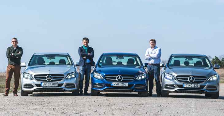 3x Mercedes-Benz C-Class. Trei camarazi aventurieri. Acum cu trei maşini de acelaşi model!