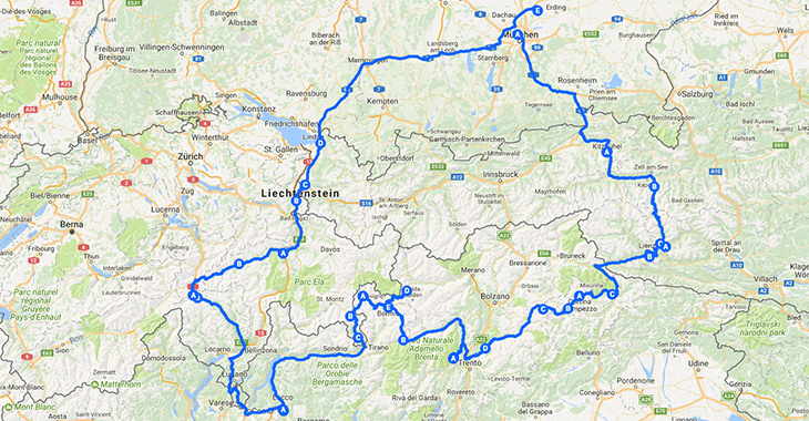 Savuraţi o călătorie superbă chiar Dvs.! Harta şi traseul expediţiei BMW Eleganza Grand Tour, cu instrucţiuni şi detalii!