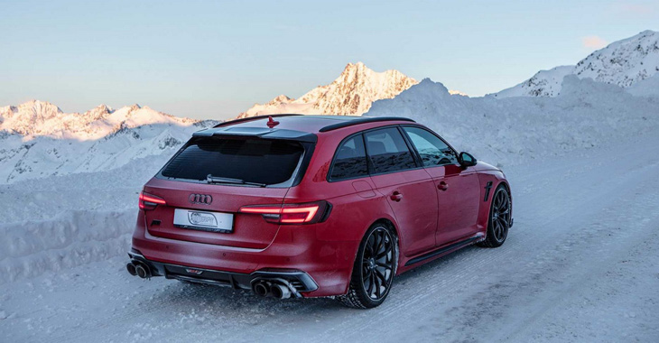 (VIDEO) Audi RS4+ de la ABT filmat cum derapează frumos în munţii Alpi!