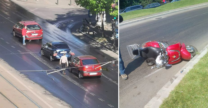 (VIDEO) Soluţia anti-COVID, cauza unui accident cu 10 maşini şi 1 motocicletă in Bucureşti
