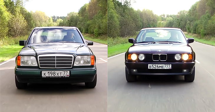 (VIDEO) Clasicele BMW Seria 5 E34 vs. Mercedes-Benz E-Class W124, comparate într-un review modern