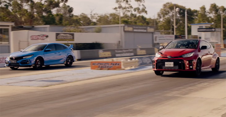 (VIDEO) Drag racing: Honda Civic Type R VS Toyota GR Yaris! Cât de cruciale sunt greutatea şi tipul de tracţiune