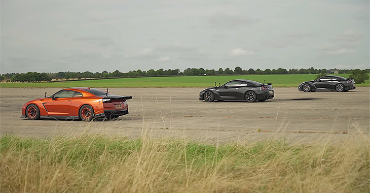 (VIDEO) Duel între trei exemplare Nissan GT-R, de 1600 CP, 1000 CP şi 650 CP, cu diferenţe discutabile între ele