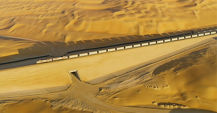 Ingineria fascinantă a zilelor noastre: calea ferată de peste 100 miliarde de dolari, construită în deşert