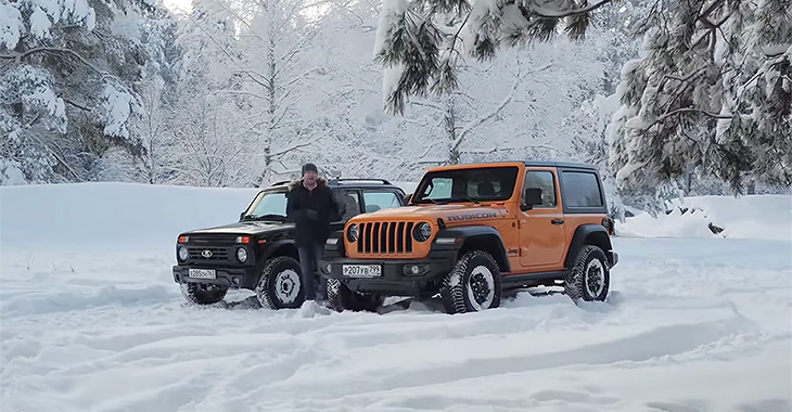 (VIDEO) Cine e mai capabil pe zăpadă, o Lada Niva Bronto sau un Jeep Wrangler Rubicon