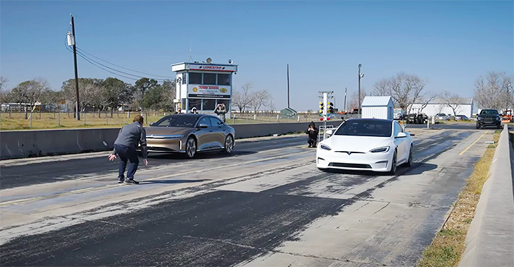 (VIDEO) Duel direct între Lucid Air de 1,111 CP şi Tesla Model S Plaid de 1,020 CP