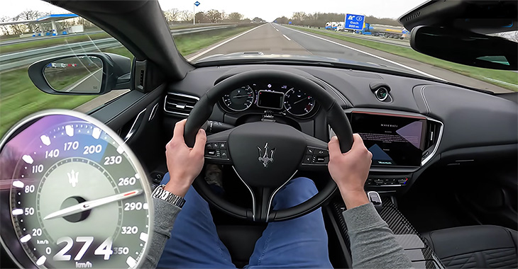(VIDEO) Cum merge şi cum sună un Maserati Ghibli Trofeo modern cu un V8 de Ferrari, pe autostrăzile din Germania