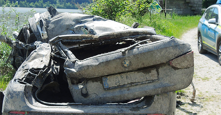 Un BMW X1 a fost găsit în Dunăre în Germania, la 6 ani după ce a dispărut, fiind răscolit de furtunile recente
