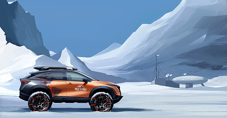 Nissan vrea ca noul său SUV electric, Ariya, să fie primul automobil care va merge de la Polul Nord la Polul Sud