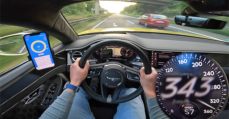 (VIDEO) Cât de lin şi silenţios poate fi un Bentley cu motor W12 la 340 km/h pe autostrăzile din Germania
