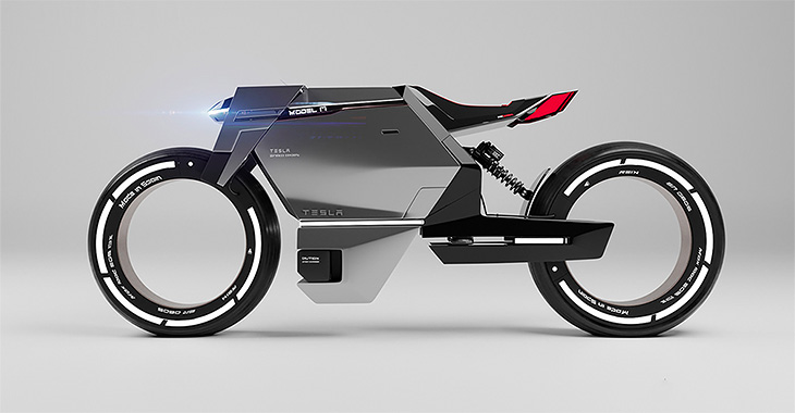 Cum ar arăta o motocicletă Tesla dacă ar ajunge să fie produsă, în viziunea unui designer spaniol