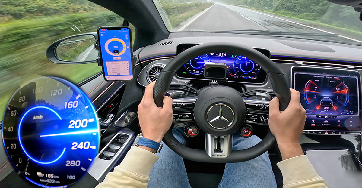 (VIDEO) Cum sună şi cum merge un Mercedes EQE electric, când e galopat pe autostrăzile fără limită de viteză din Germania