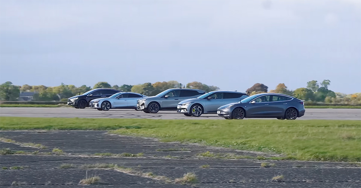 (VIDEO) Întrecere între 5 maşini electrice, de la Tesla, Audi, BMW şi Kia, fără niciun sunet