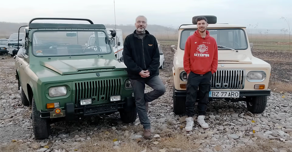(VIDEO) Un tată şi fiu din România deţin şi au restaurat două Aro de export de cândva, unul produs pentru Canada şi altul pentru RDG