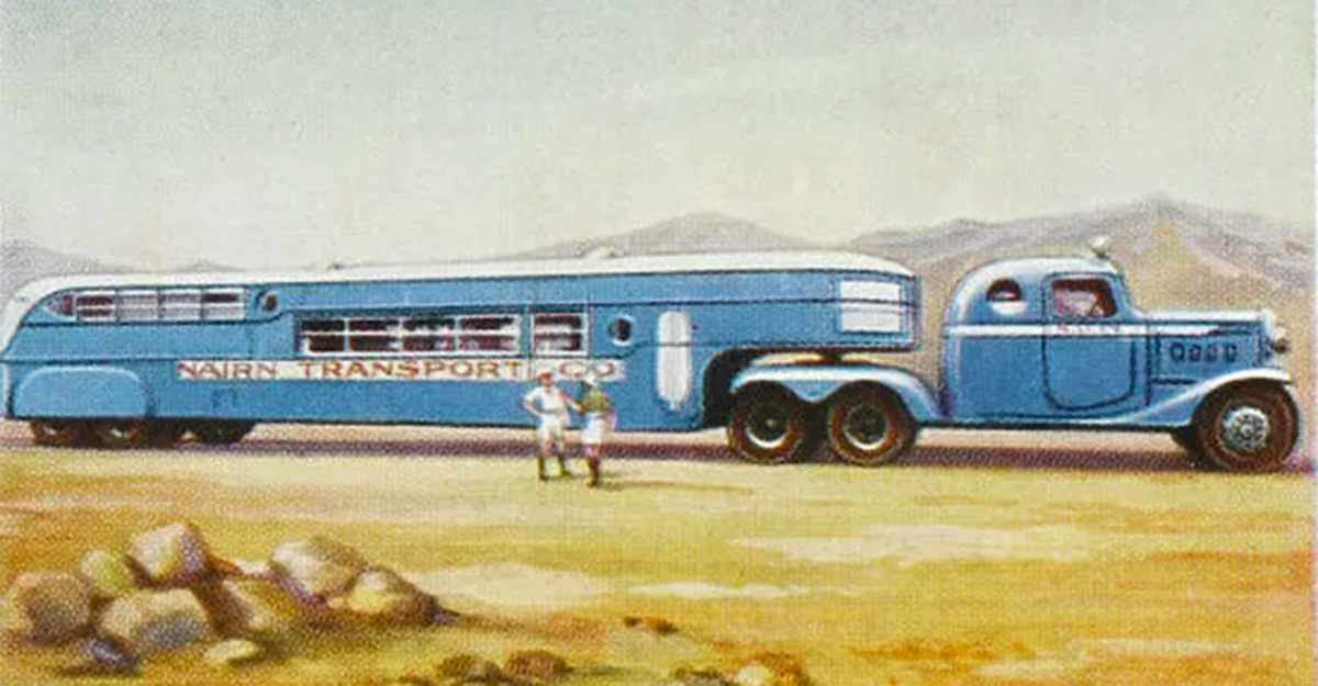 Istoria neştiută a autobuzelor construite pe bază de camioane pentru Nairn, ruta imposibilă din deşert de acum 70-100 de ani