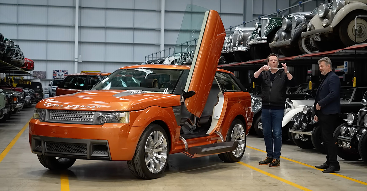 (VIDEO) Acesta e un Land Rover cu uşi în stil Lamborghini, din garajul secret al producătorului britanic