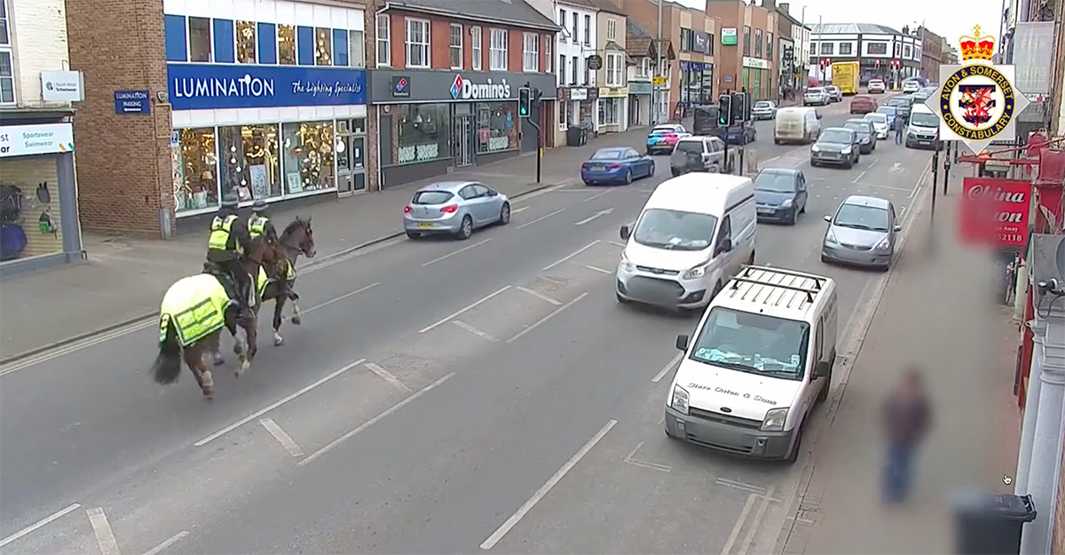 (VIDEO) Poliţia din Marea Britanie s-a luat cu caii după un şofer din trafic, care  vorbea la telefon în timpul condusului