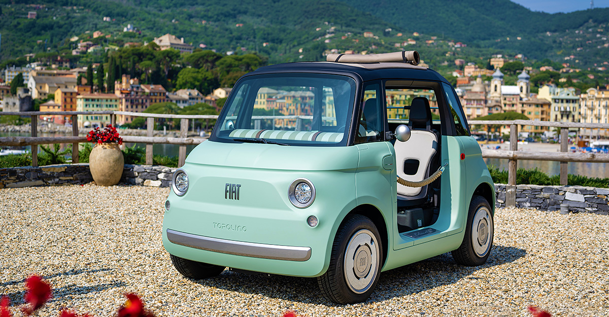 (VIDEO) Fiat a lansat noul Topolino, o maşină electrică fără uşi, pentru dolce vita şi vacanţe