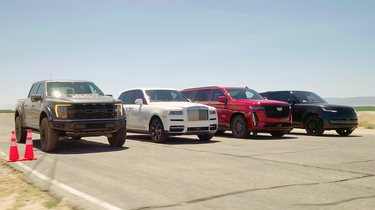 (VIDEO) SUV-urile mari de la Rolls-Royce, Cadillac, Lamborghini, Ford, Mercedes şi Range Rover, puse la întrecere