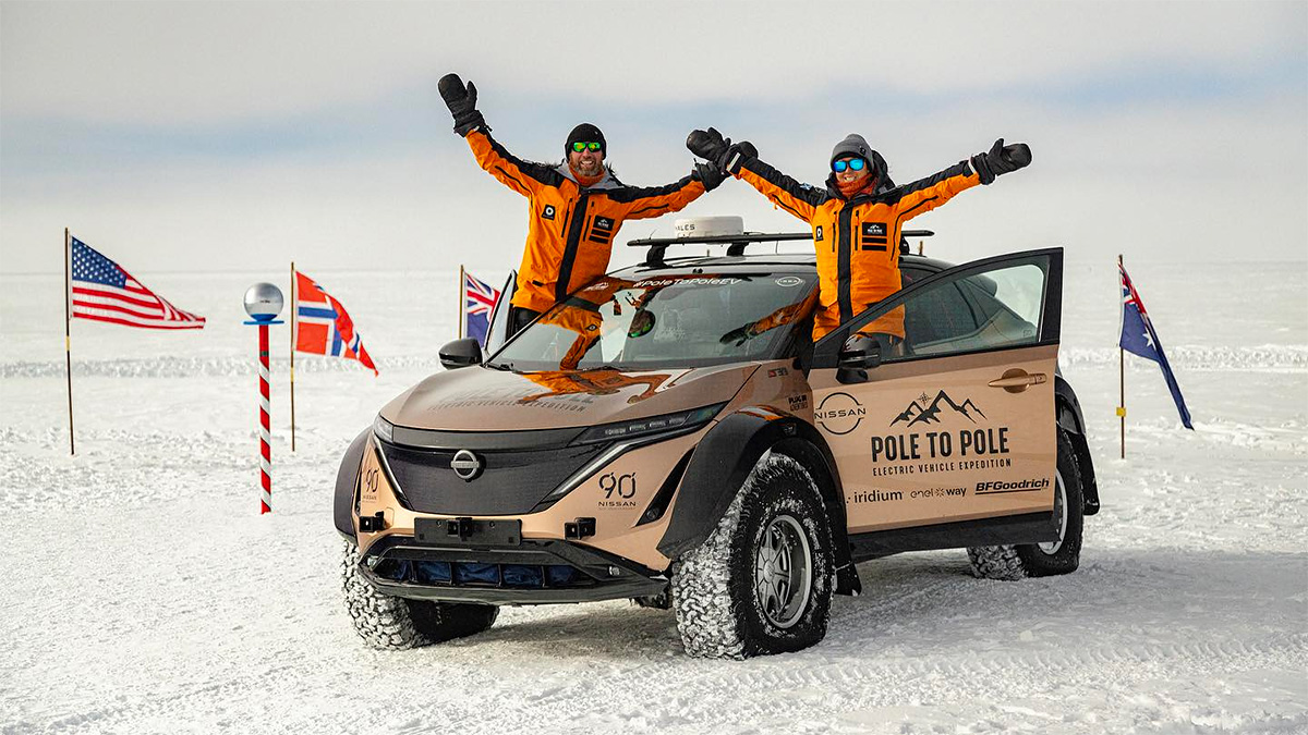 Expediţia cu Nissan Ariya electric a ajuns la Polul Sud, în Antarctica, folosind generatoare pe ultima porţiune şi parţial panouri fotovoltaice