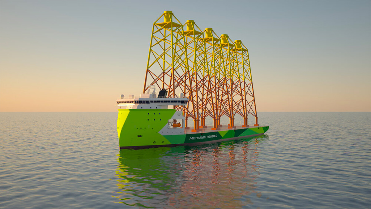 Norvegienii au creat un nou tip de navă, propulsată cu metanol şi destinată transporturilor grele pentru instalarea turbinelor eoliene în mare