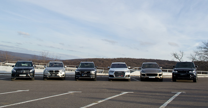 Audi Q7 vs BMW X5 vs Land Rover Range Rover Sport vs Mercedes-Benz GLE vs Porsche Cayenne vs Volvo XC90